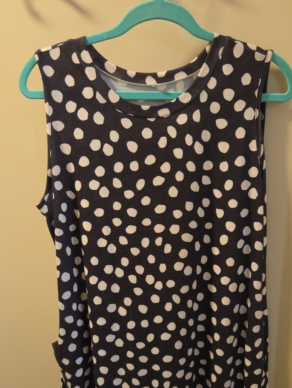 Black Polka Dot Sleeveless Women's Tank Top